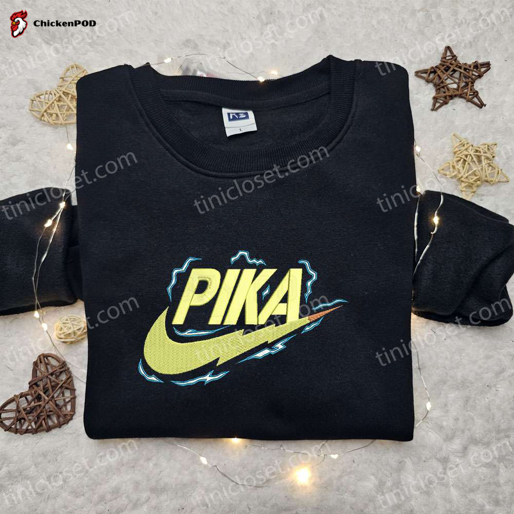 Pikachu x Nike Anime Embroidered Sweatshirt: Pokemon & Nike Inspired Shirt