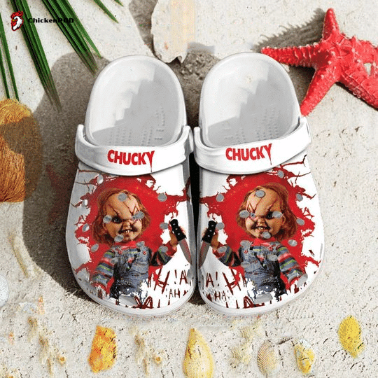 Play Chucky Horror Crocs-Slippers Classic Clogs Shoes In White