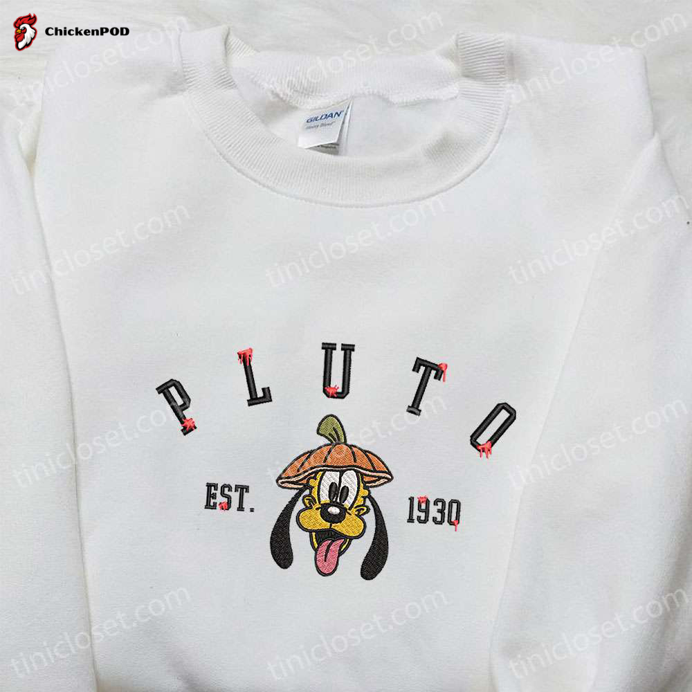 Pluto Pumpkin Est 1930 Embroidered Shirt: Best Disney Halloween Gift for Family