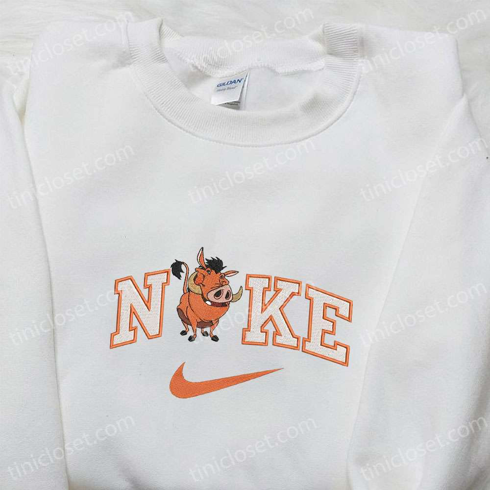 Pumbaa x Nike Cartoon Embroidered Sweatshirt & Disney Characters T-shirt: Best Family Gift Ideas