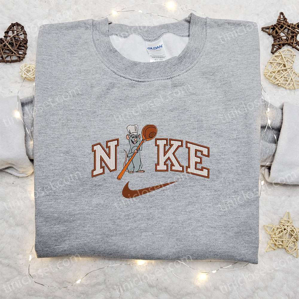 Cartoon Embroidered Sweatshirt & T-shirt: Remy x Nike x Disney Characters Best Family Gift Ideas!