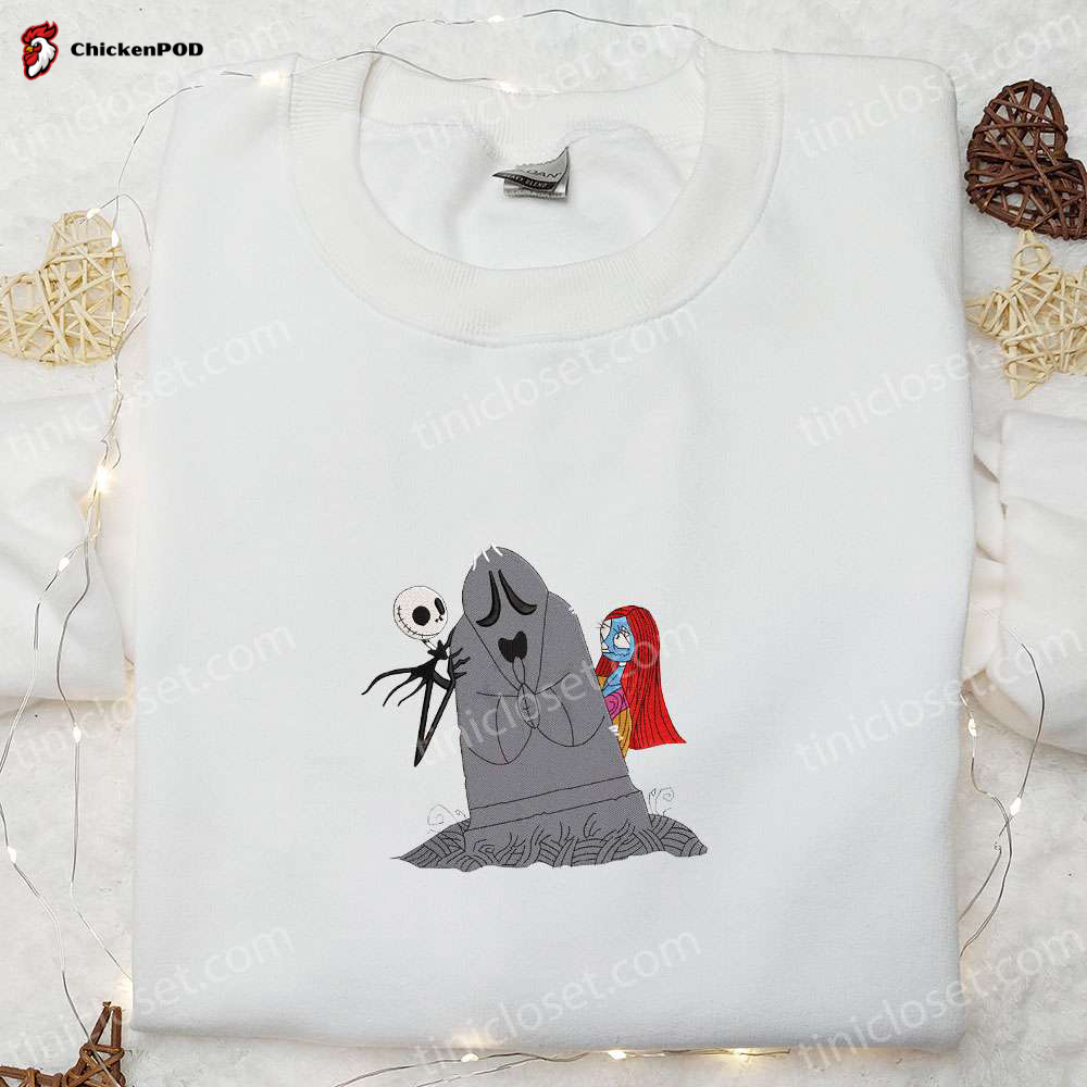 Exclusive Jack Skellington & Sally Embroidered Shirt- Nightmare Before Christmas T-shirt Nike Inspired Sweatshirt