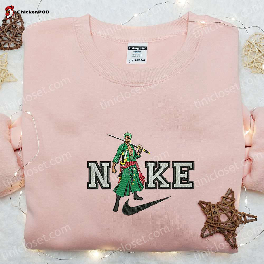 Roronoa Zoro x Nike Anime Sweatshirt: One Piece Embroidered Hoodie with Nike Inspiration