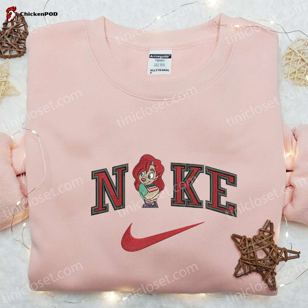 Nike Inspired Rose Flower Embroidered Shirt Custom Sweatshirt & Hoodie: Swoosh Embroidery