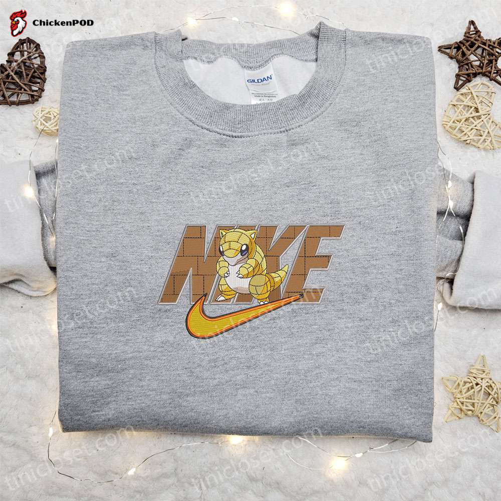 Sandshrew x Nike Embroidered Sweatshirt Pokemon Hoodie Anime Shirt