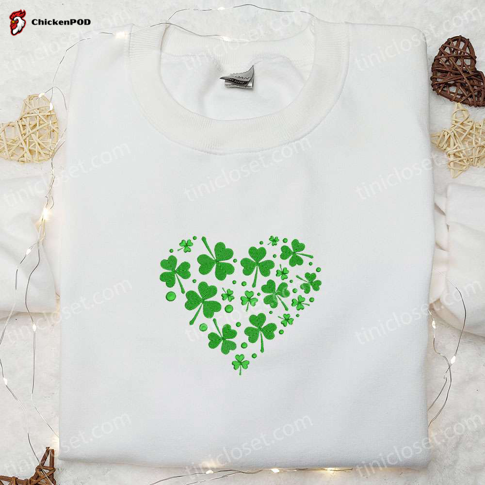 Shamrock Heart Embroidered Shirt & Saint Patrick’s Day Hoodie: Best Holiday Gift Ideas