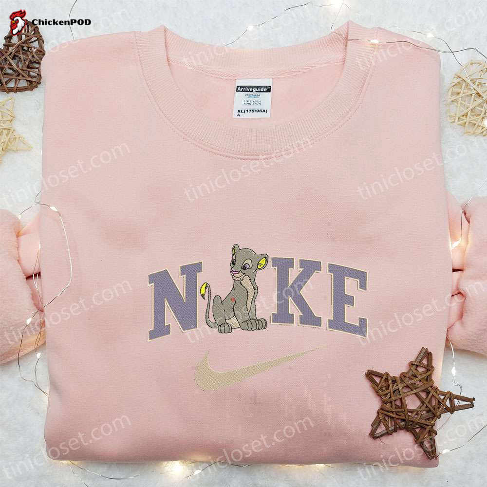 Disney Lion King Silver Nala x Nike Embroidered Shirt Hoodie & Sweatshirt: Inspired Nike Apparel with Iconic Lion King Embroidery