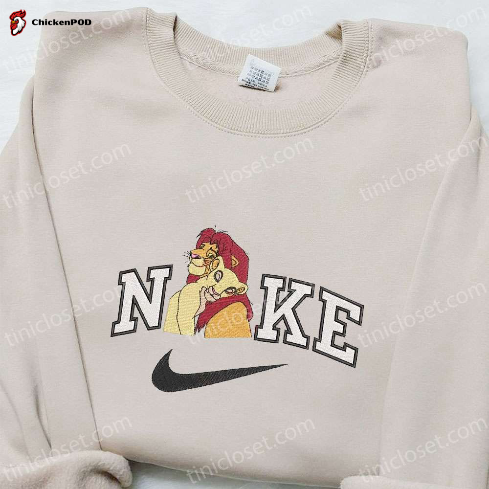 Simba and Nala x Nike Embroidered Sweatshirt & Disney Characters T-shirt: Perfect Family Gift Ideas