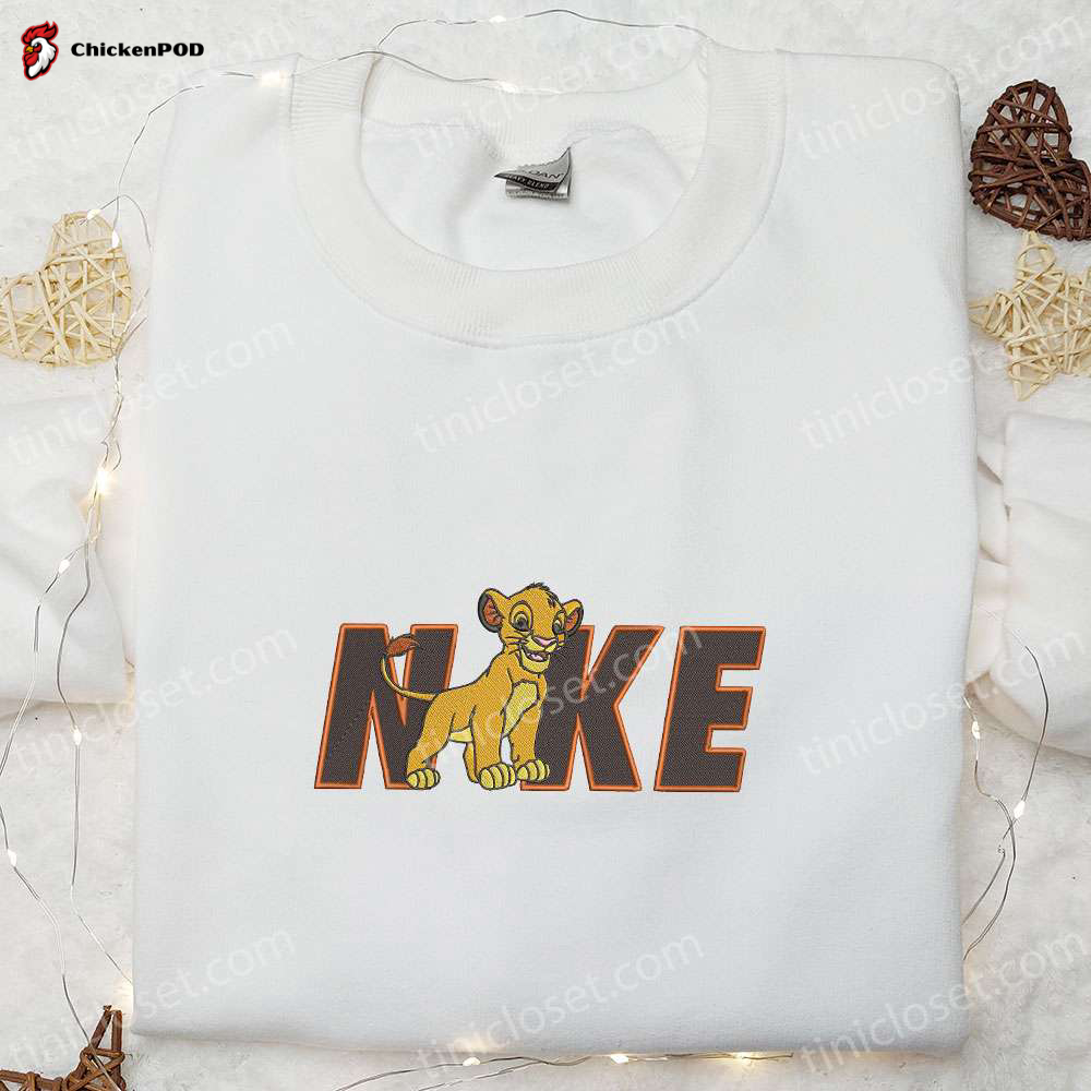 Disney Lion King Silver Nala x Nike Embroidered Shirt Hoodie & Sweatshirt: Inspired Nike Apparel with Iconic Lion King Embroidery