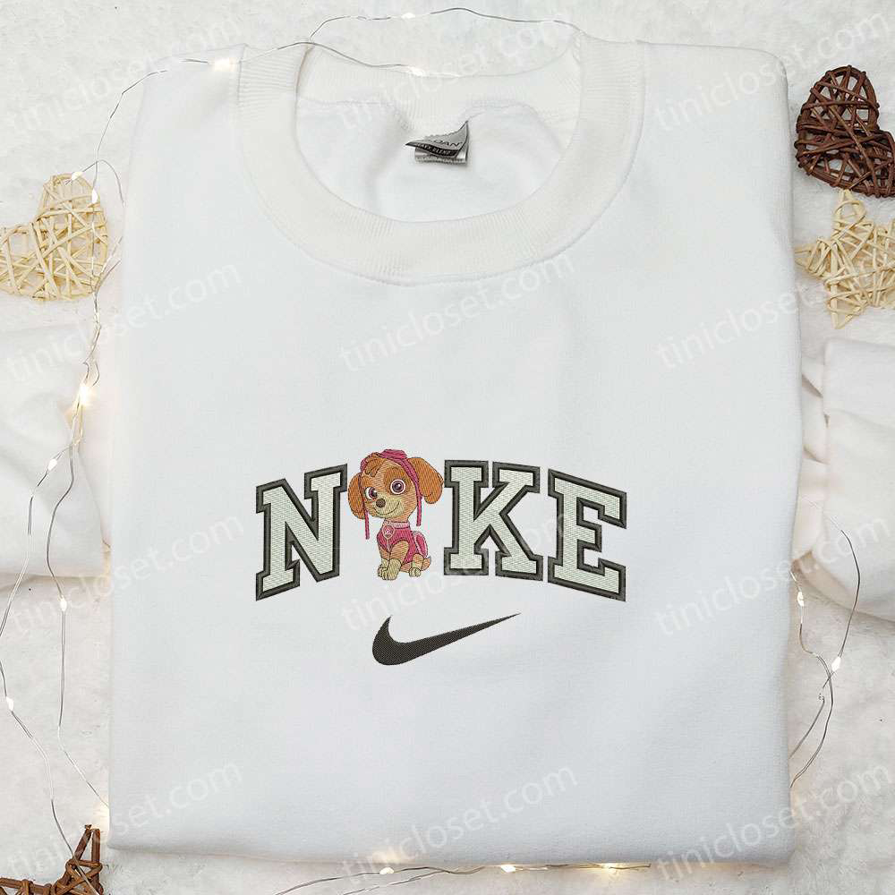 Skye x Nike Cartoon Embroidered Sweatshirt & Paw Patrol Shirt: Best Family Gift Ideas