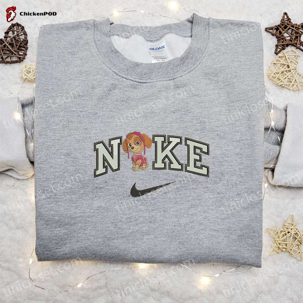 Skye x Nike Cartoon Embroidered Sweatshirt & Paw Patrol Shirt: Best Family Gift Ideas