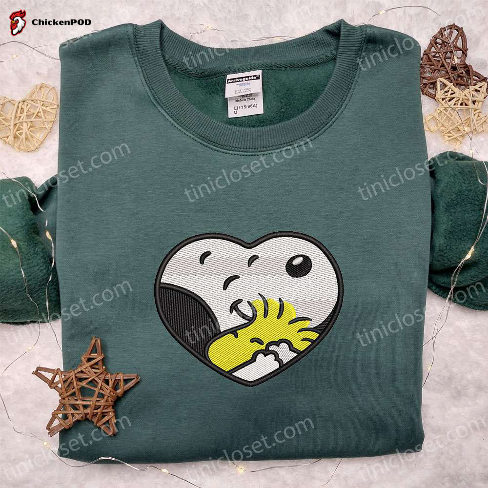 Cozy Snoopy Christmas House Embroidered Shirt Hoodie & Sweatshirt: Festive Cartoon Apparel