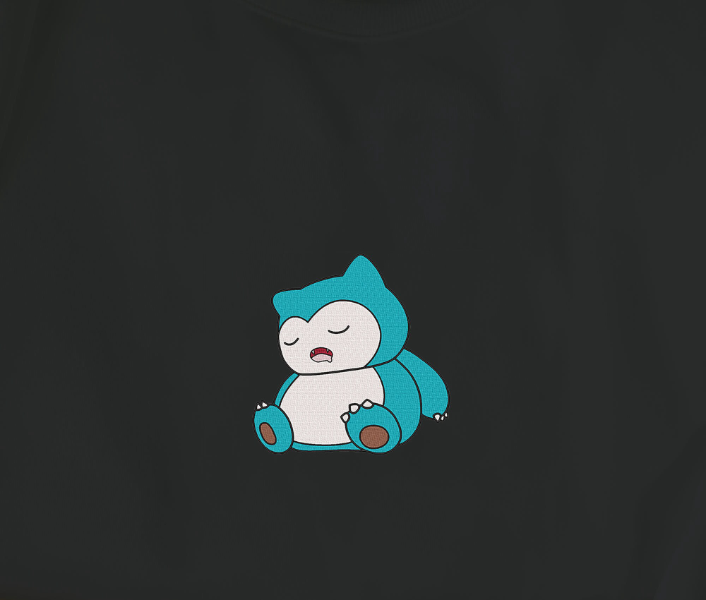 Cozy Snorlax Embroidered Sweatshirt: Perfect Anime Gift for Christmas Birthdays & Holidays