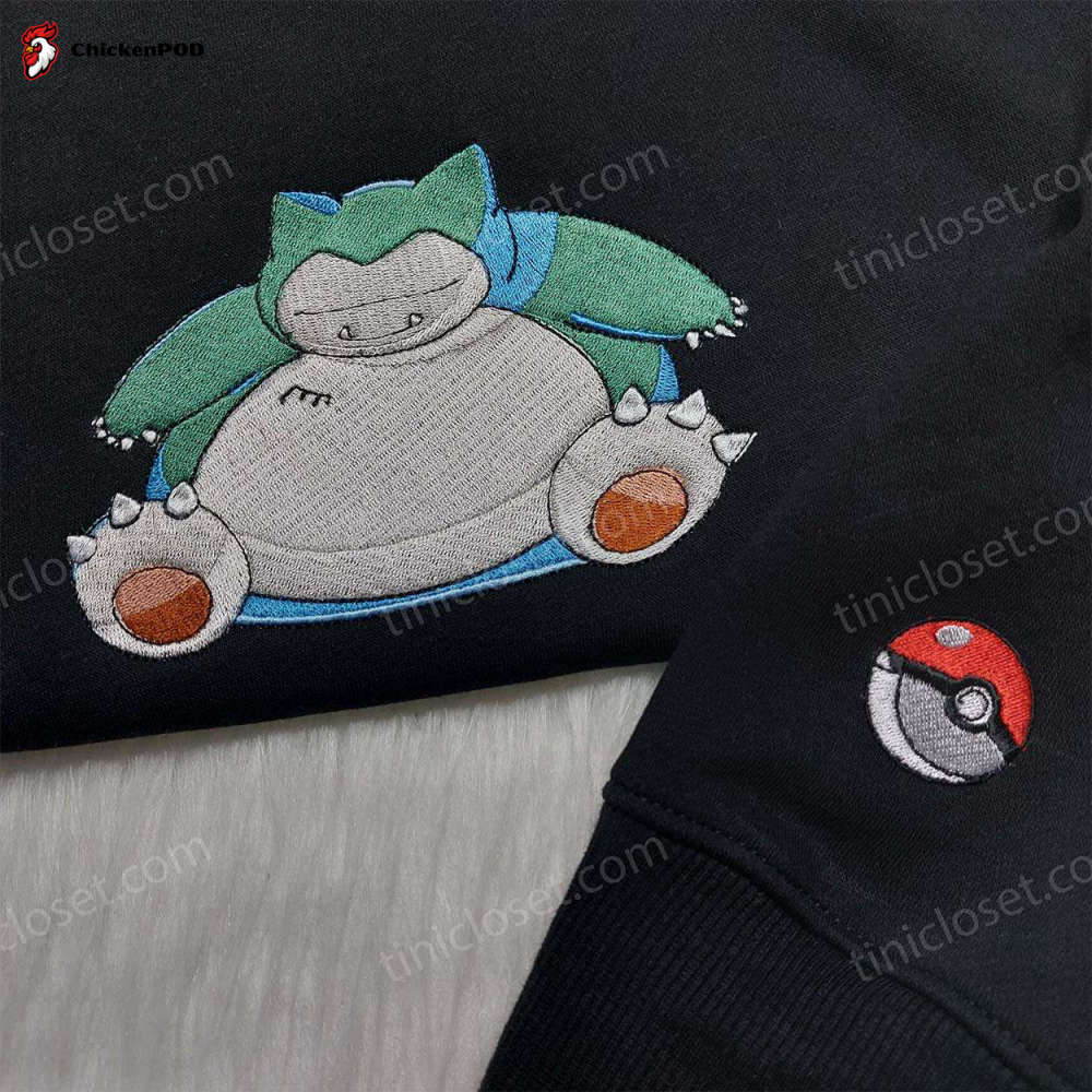 Shop Snorlax Pokemon Embroidered Shirt Hoodie & Sweatshirt – Anime-inspired Apparel for Pokemon Fans!