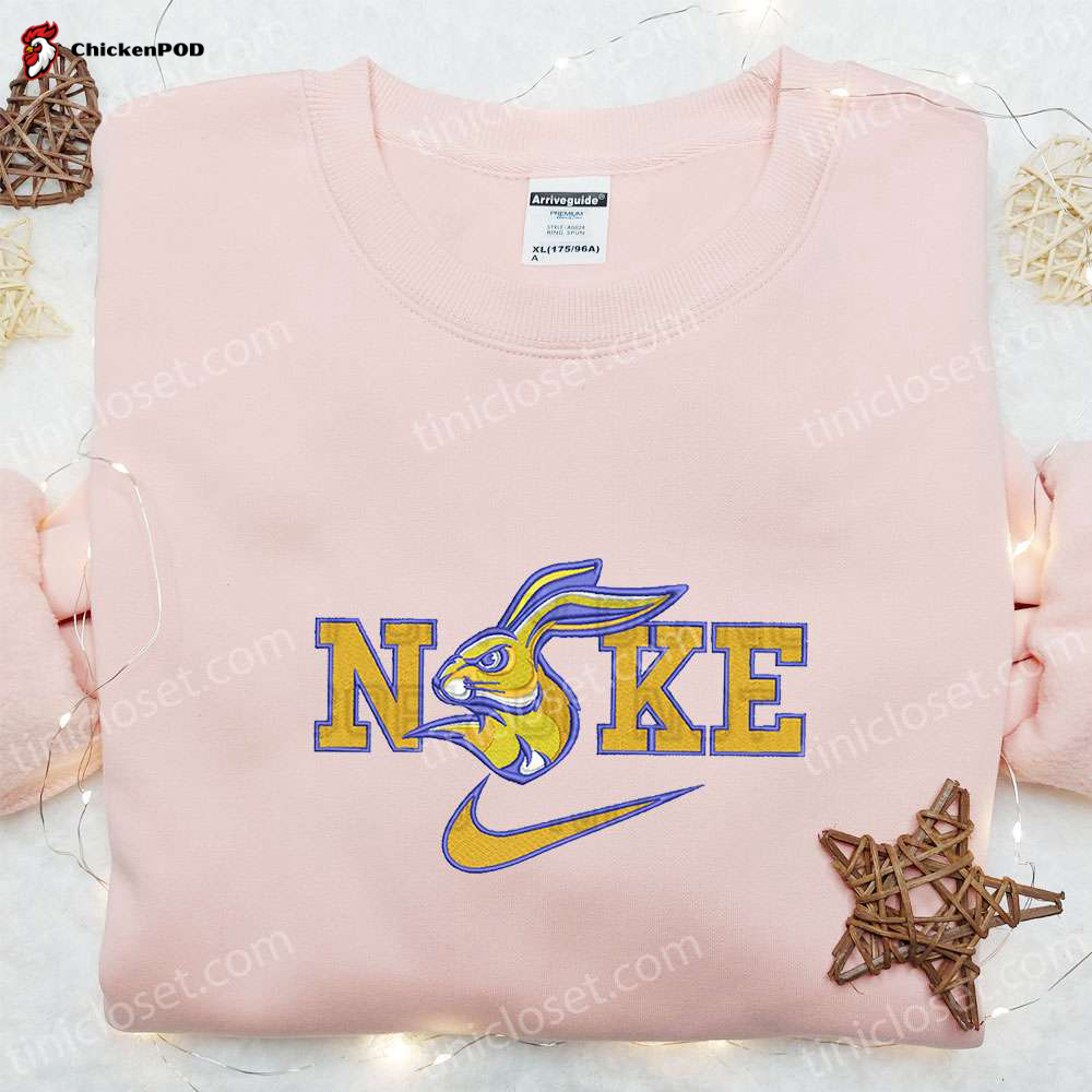 Shop South Dakota State Jackrabbits x Nike Embroidered Shirt & Hoodie – Perfect NCAA Fandom Gift Idea!