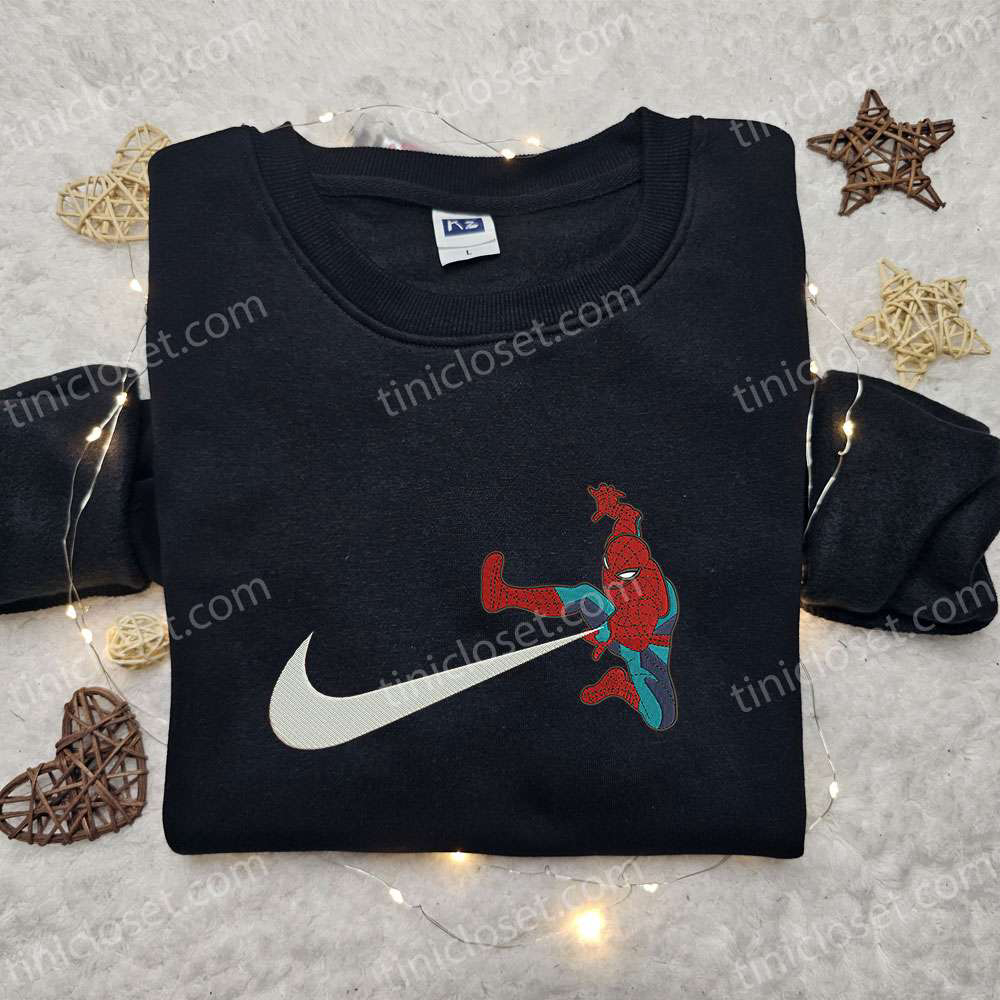 Spider-Man x Swoosh Movie Embroidered Shirt – Marvel Comics Design Perfect Family Gift Idea