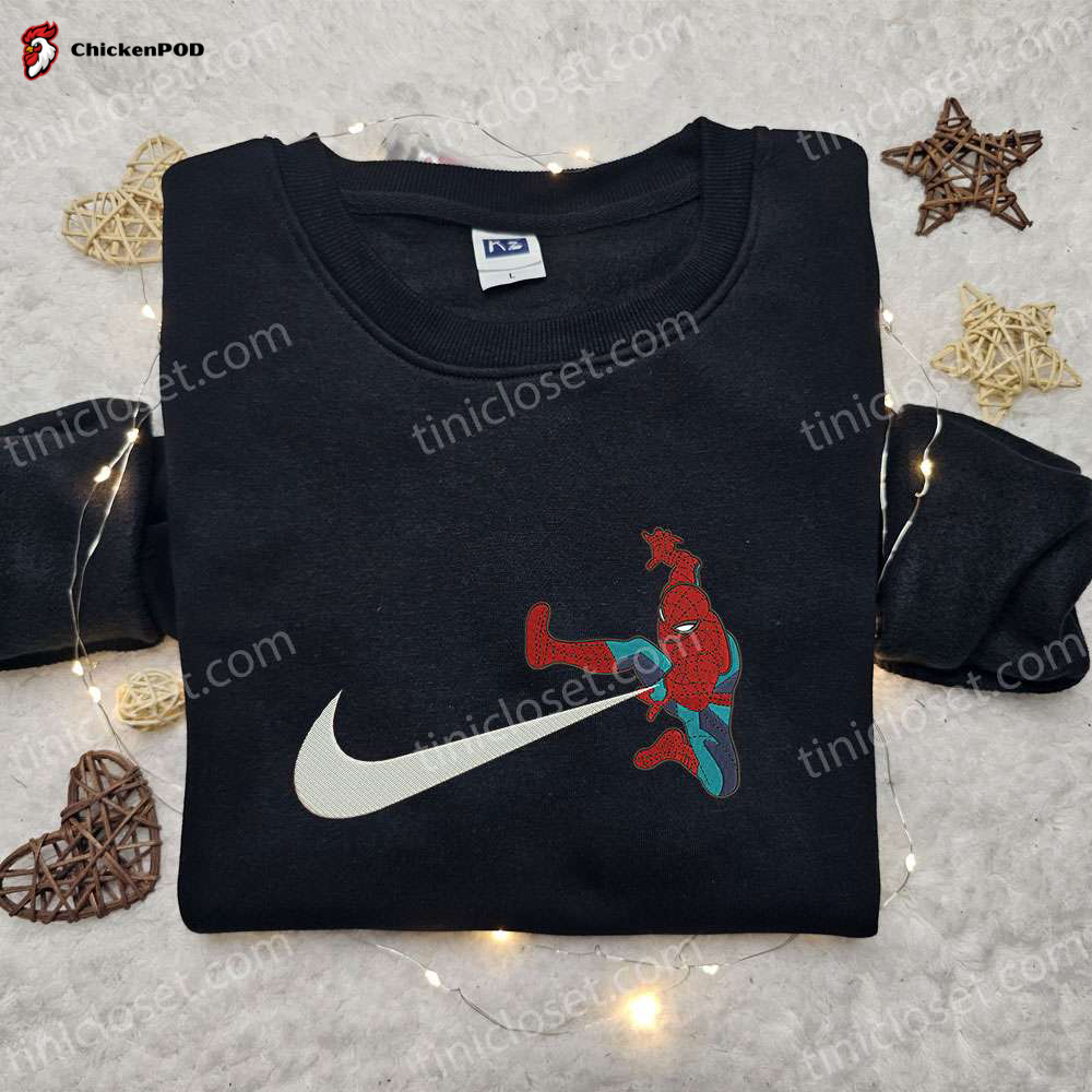 Spider-Man x Swoosh Movie Embroidered Shirt – Marvel Comics Design Perfect Family Gift Idea