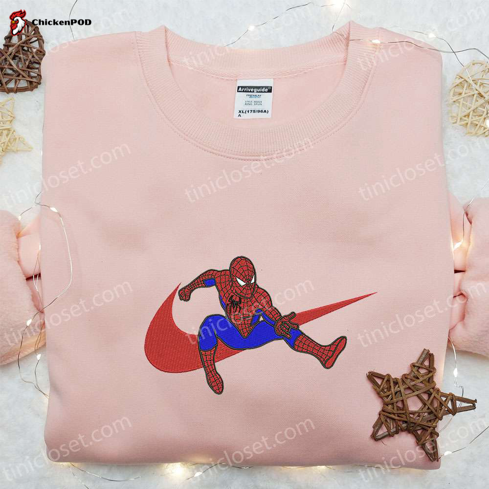 Spider-Man x Swoosh Movie Embroidered Sweatshirt: Marvel Cinematic Universe Custom Shirt