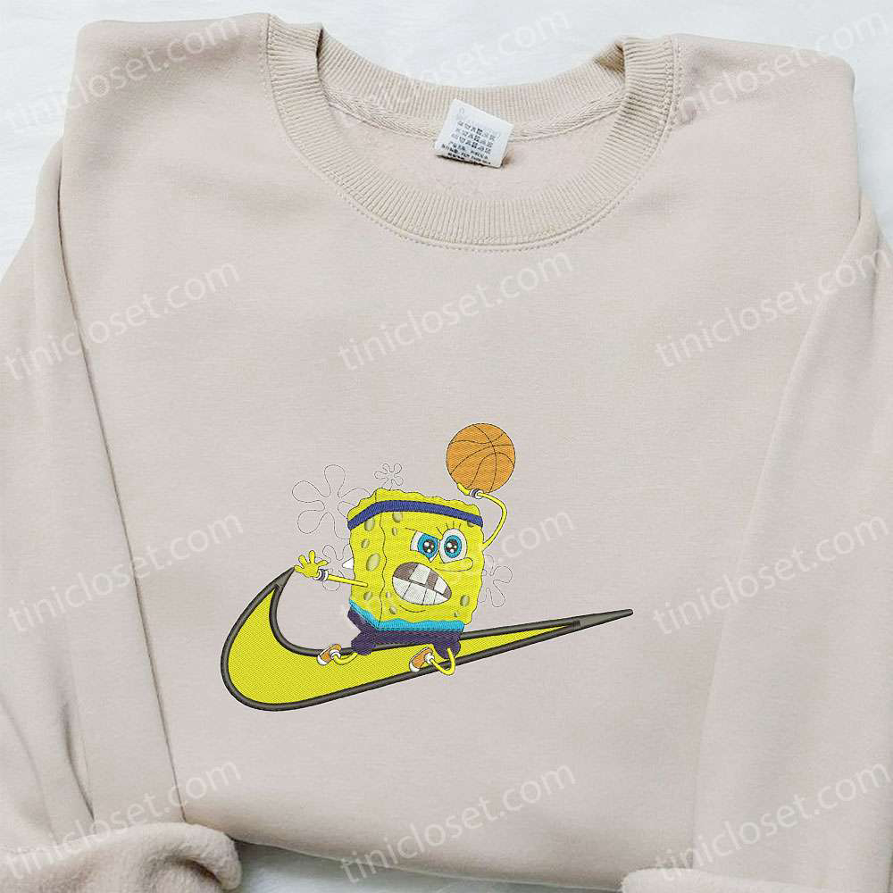 Spongebob x Swoosh Cartoon Hoodie & Disney Characters Shirt: Best Family Gift Ideas