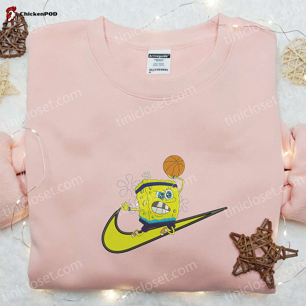 Spongebob x Swoosh Cartoon Hoodie & Disney Characters Shirt: Best Family Gift Ideas