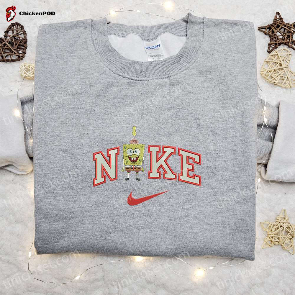 Smile x Nike SpongeBob Sweatshirt: Cartoon Embroidered Shirt The Best Gift