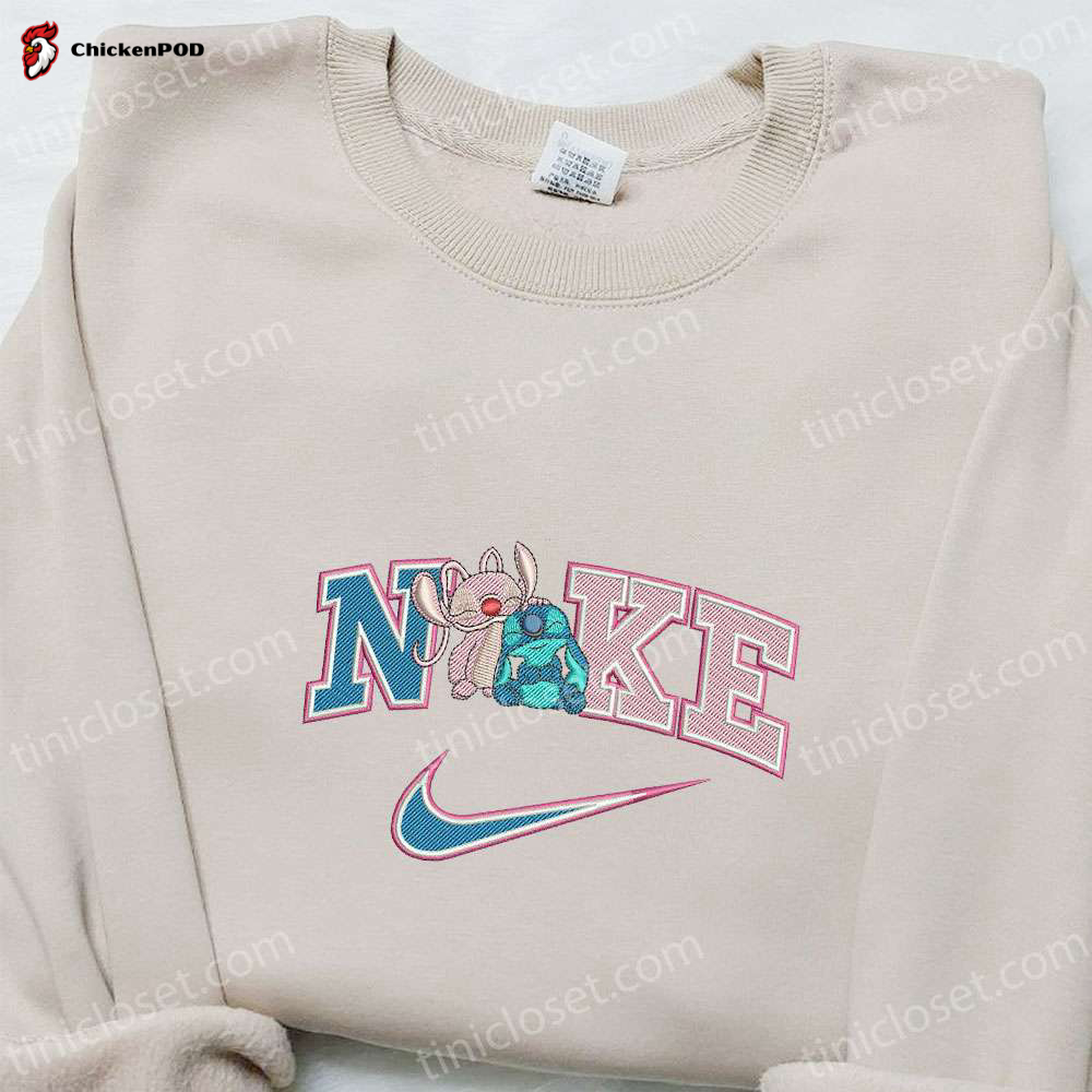 Disney Characters Embroidered Shirt Hoodie & Sweatshirt: Stitch and Angel Love Hearts x Nike Collection for Valentine s Day