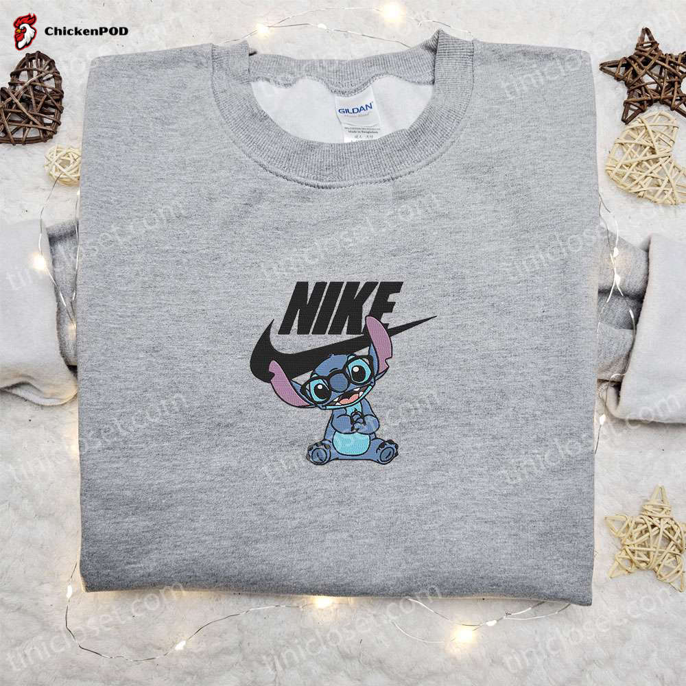 Stitch Disney x Nike Cartoon Embroidered Hoodie & Characters Shirt – Best Family Gift Ideas