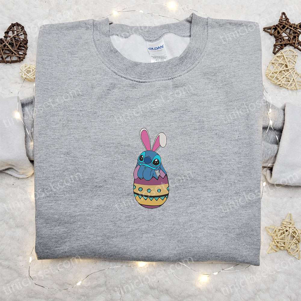 Stitch In Easter Egg Embroidered Shirt & Disney Characters Hoodie – Unique Thanksgiving Day Gift Ideas