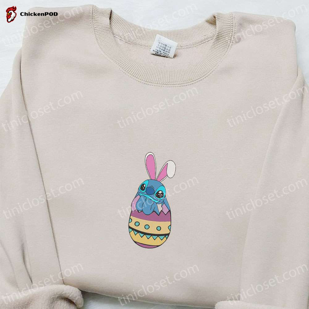 Stitch In Easter Egg Embroidered Shirt & Disney Characters Hoodie – Unique Thanksgiving Day Gift Ideas