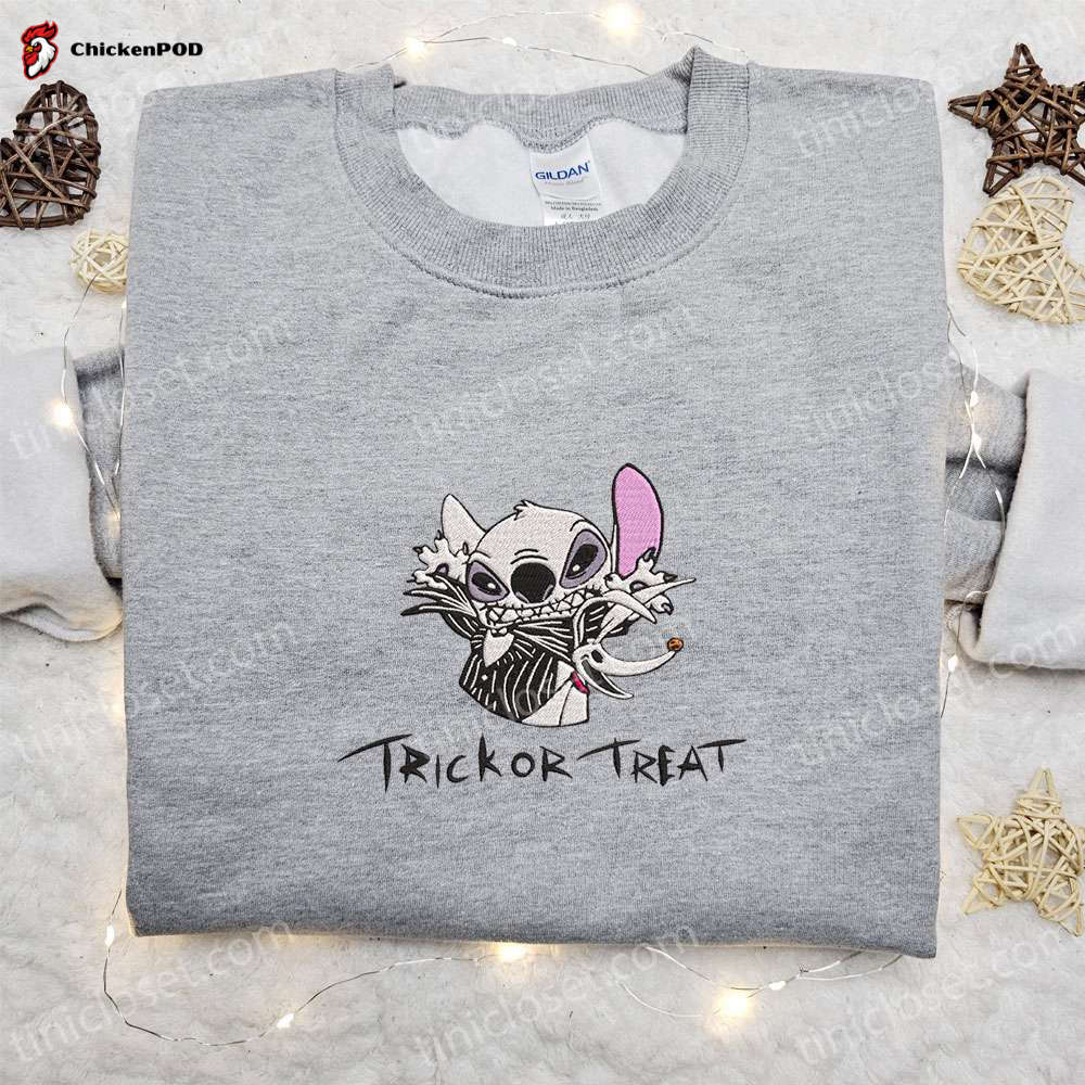 Spooky Sally Embroidered Shirt: Nightmare Before Christmas Characters T-shirt – Perfect for Halloween!