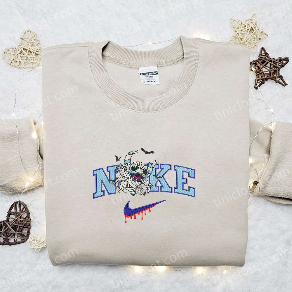 Spooky Stitch Mummy x Nike Embroidered Shirt Halloween Sweatshirt Disney Characters T-shirt