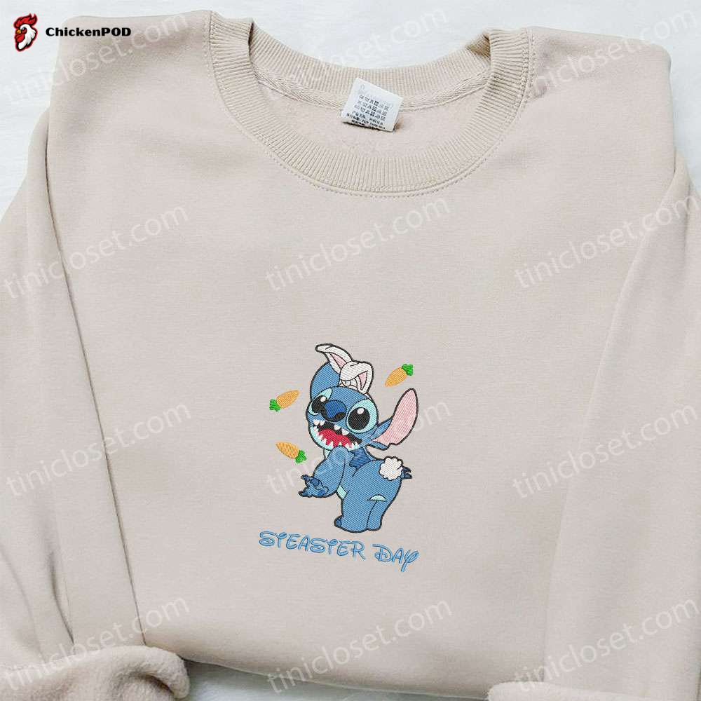 Stitch Easter Embroidered Shirt & Disney Characters Hoodie – Unique Thanksgiving Gift Ideas