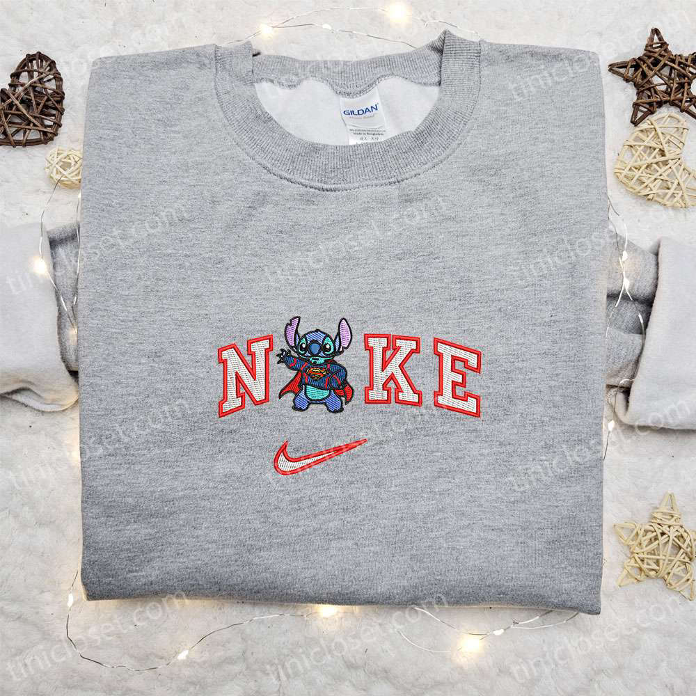 Superman x Nike Embroidered Shirt Disney Characters Hoodie Nike Inspired Sweatshirt: Unique Stitched Apparel for Fans