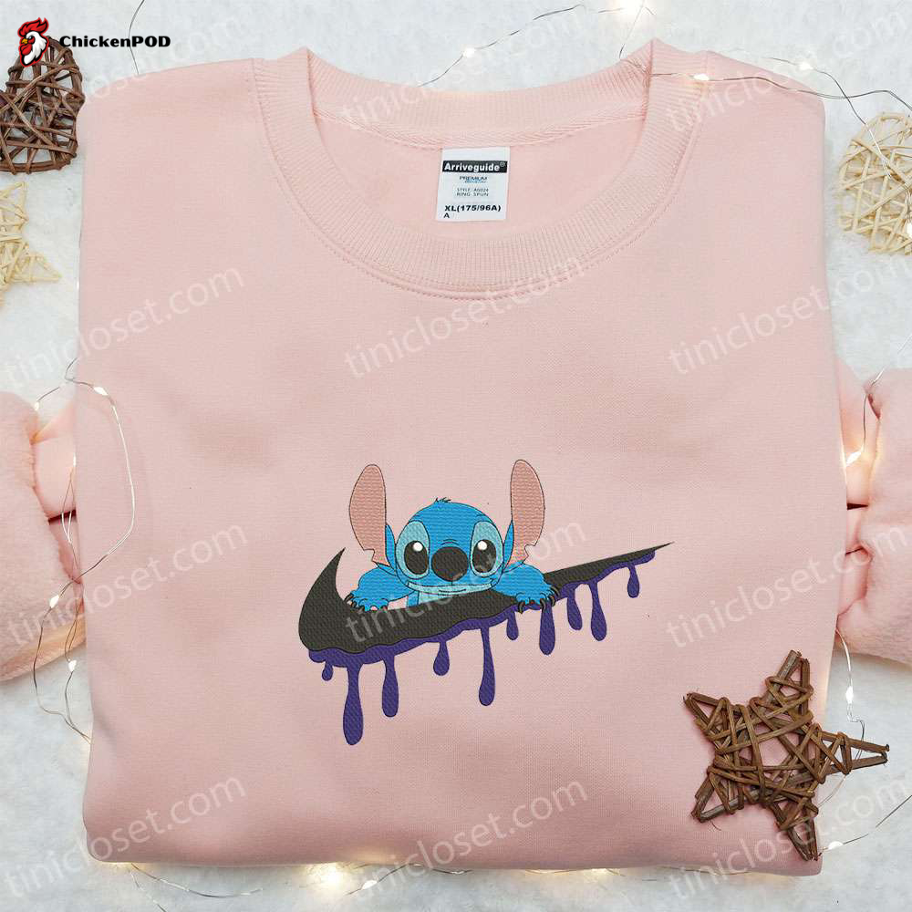 Stitch x Nike Cartoon Embroidered Sweatshirt: Nike Inspired Hoodie Perfect Family Gift