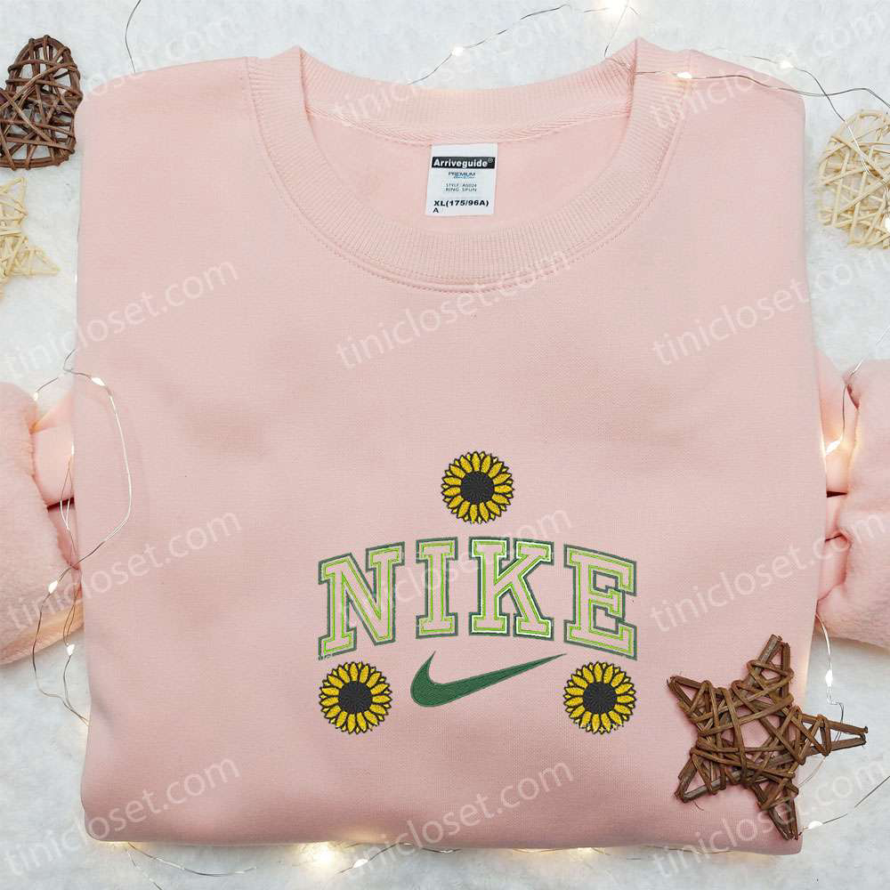 Sunflower Floral x Nike Embroidered Sweatshirt & T-shirt: Best Family Gift Ideas