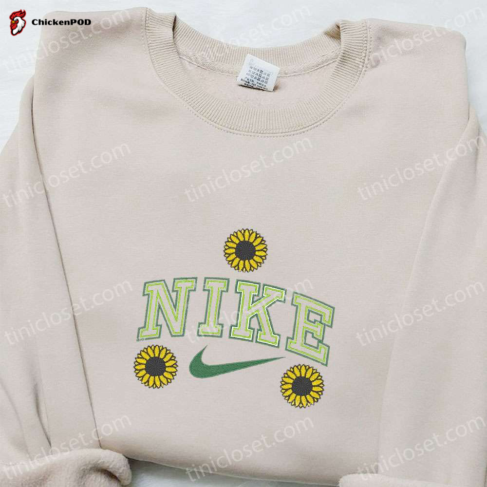 Sunflower Floral x Nike Embroidered Sweatshirt & T-shirt: Best Family Gift Ideas