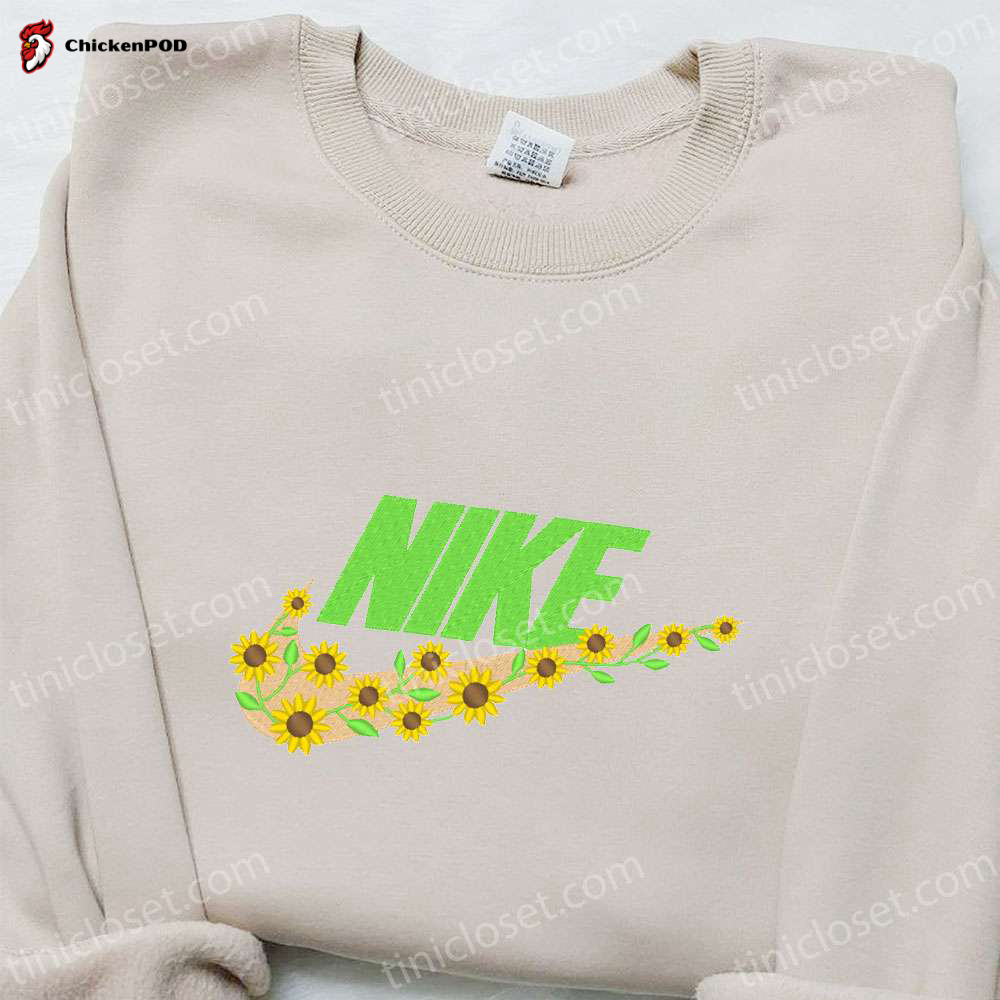 Sunflower x Nike Embroidered Shirt: Top Nike Inspired T-shirt Perfect Family Gift