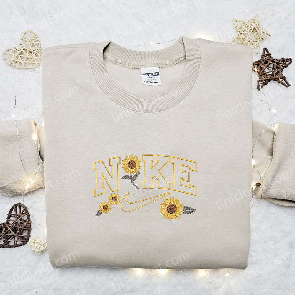 Sunflower x Nike Embroidered Sweatshirt: Best Nike Inspired Shirt Perfect Family Gift