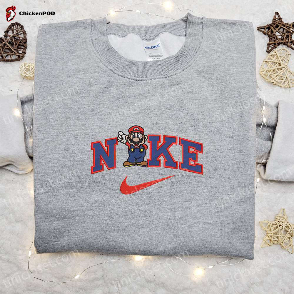 Super Mario x Nike Embroidered Sweatshirt: Best Gift Idea for Family with Nike-Inspired Embroidered Shirt