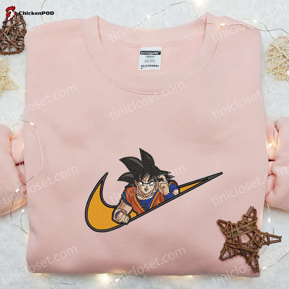 Swoosh x Goku Anime Embroidered Hoodie: Best Custom Nike T-Shirt for Family Ideal Gift – Limited Edition