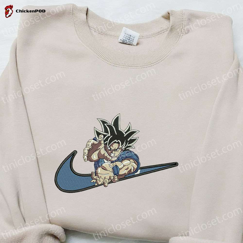 Swoosh x Goku Super Saiyan Anime Hoodie: Dragon Ball Embroidered Shirt – Cool Anime Clothing