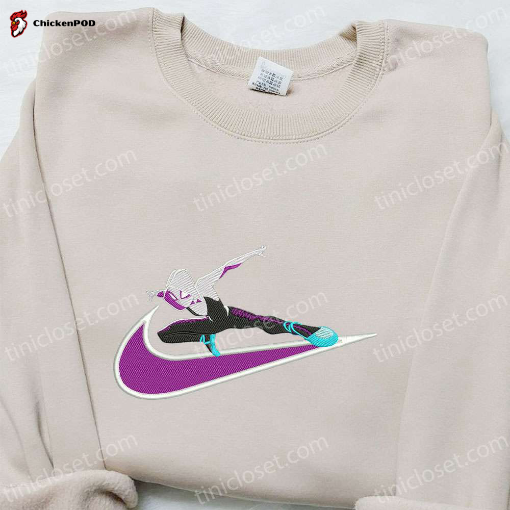 Swoosh x Gwen Movie Embroidered Sweatshirt Marvel Cinematic Universe Shirt Cool Anime Clothing