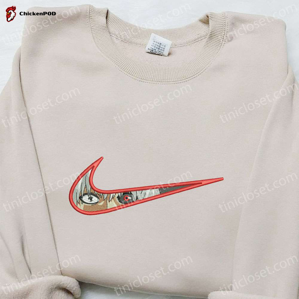 Swoosh x Kan Kaneki Embroidered Sweatshirt: Nike Inspired Cool Anime Clothing