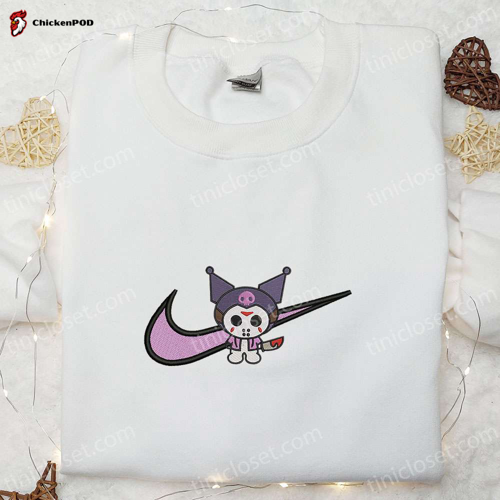 Swoosh x Kuromi Jason Voorhees Hoodie: Custom Nike Sweatshirt Best Family Gifts