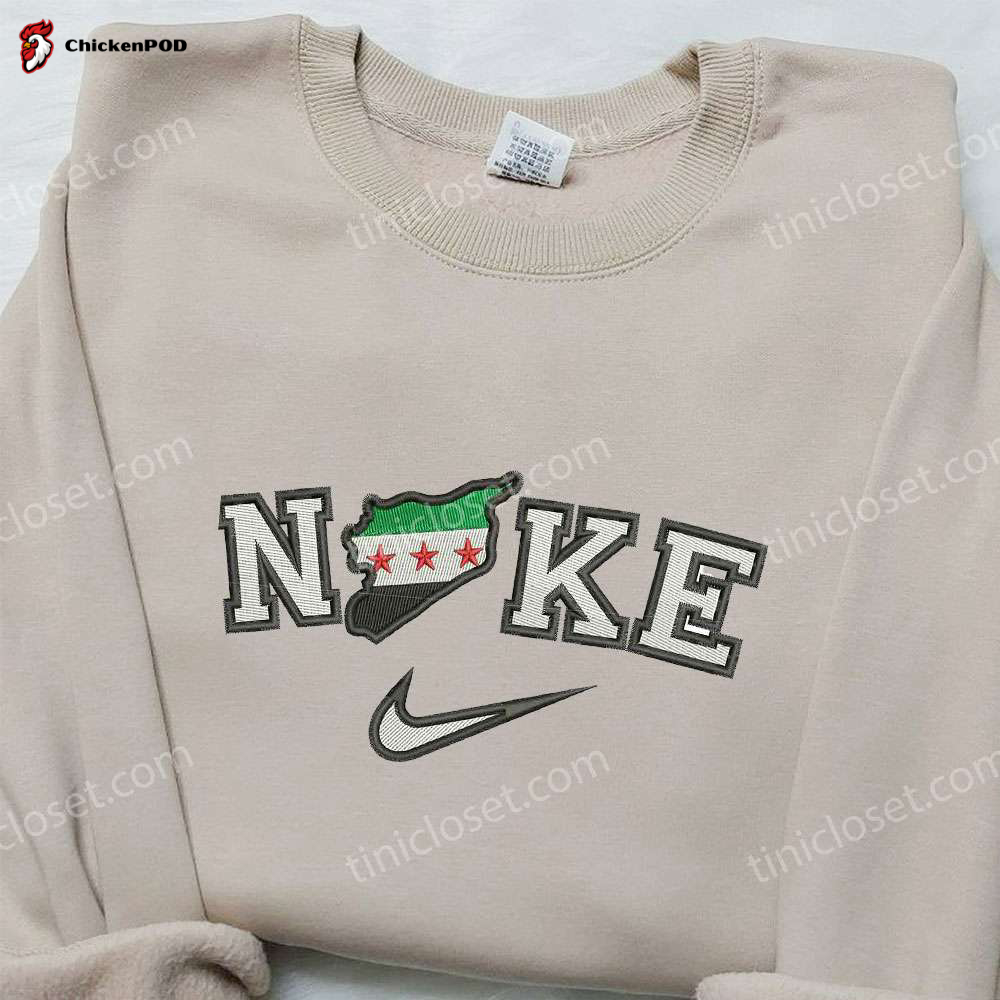 Syria Map x Nike Embroidered Sweatshirt: National Flag & Inspired Shirt