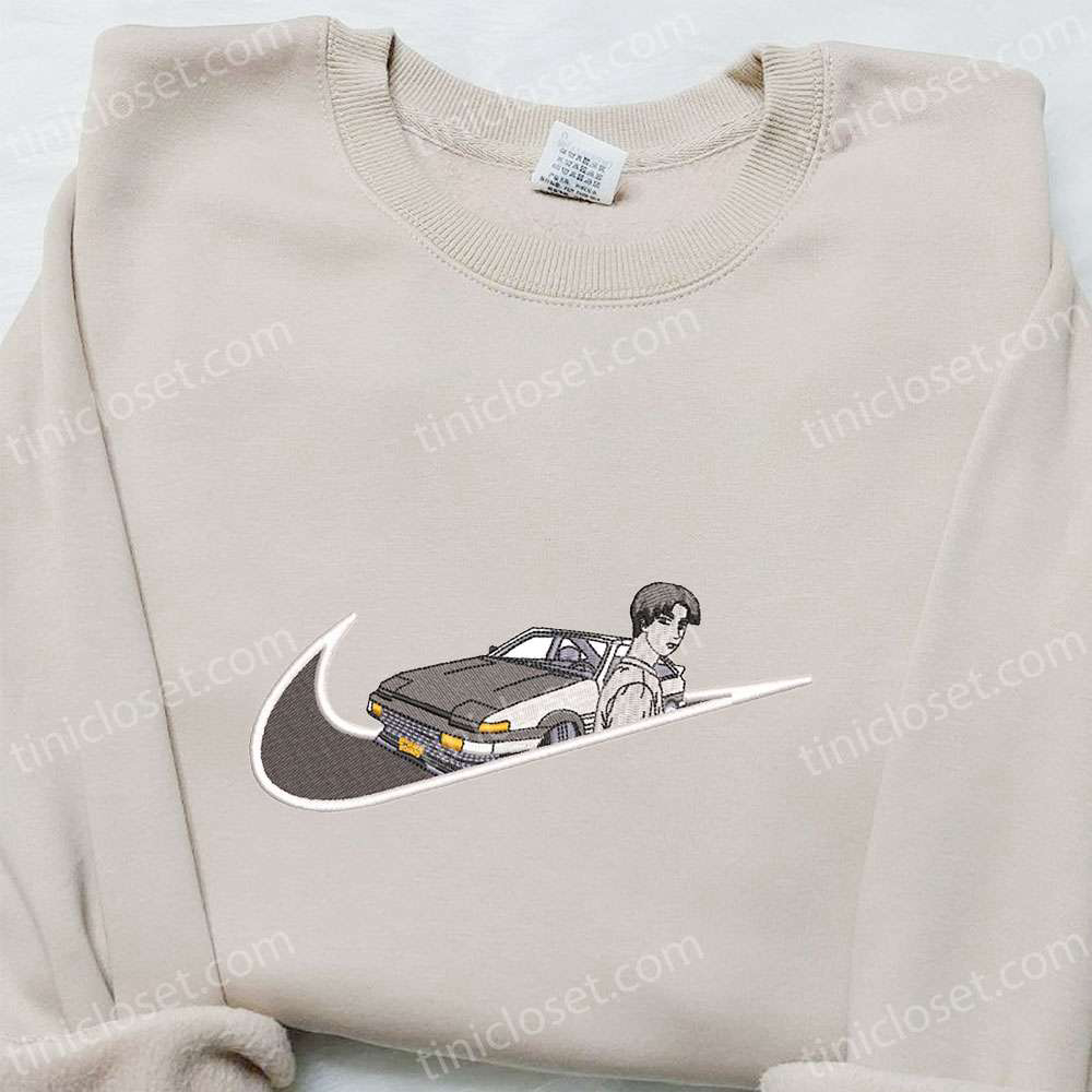 Takumi Fujiwara Collab: Nike Swoosh & Initial D Embroidered Shirt – Unique Nike Inspired Design