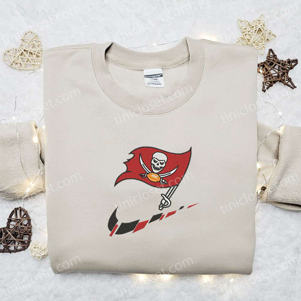 Tampa Bay Buccaneers Nike Swoosh Embroidered Shirt & Hoodie: NFL Sports Gear Perfect Gift Idea