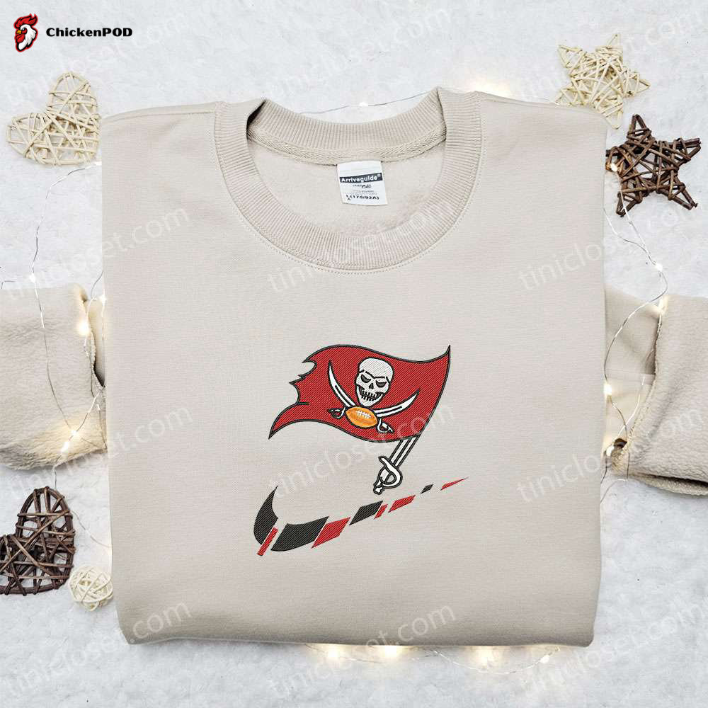 Tampa Bay Buccaneers Nike Swoosh Embroidered Shirt & Hoodie: NFL Sports Gear Perfect Gift Idea