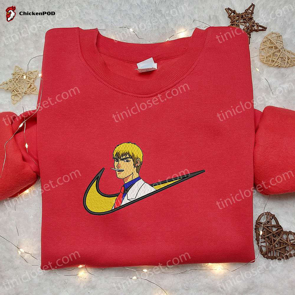 Exclusive Teacher Onizuka x Nike Anime Embroidered Shirt – Custom Swoosh Nike T-shirt