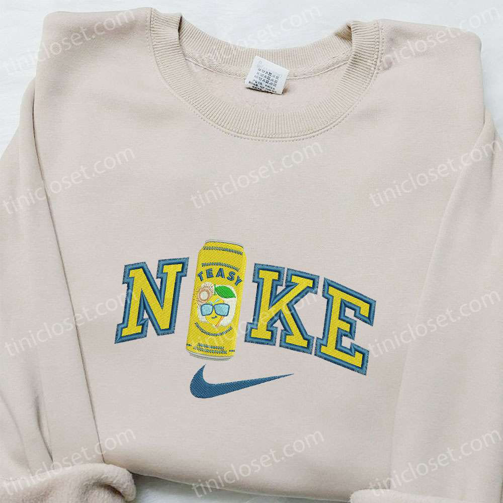 Stylish Teasy x Nike Embroidered Shirt: Custom Nike T-shirt with Favorite Drink Design